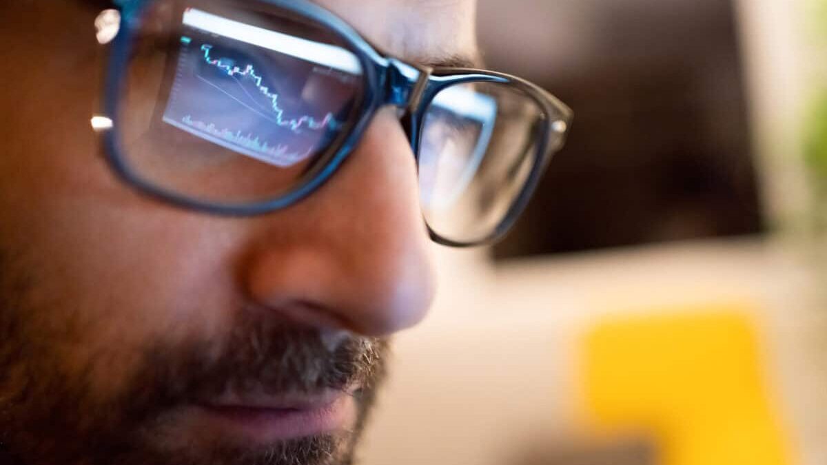 chart reflected in eyeglass lenses