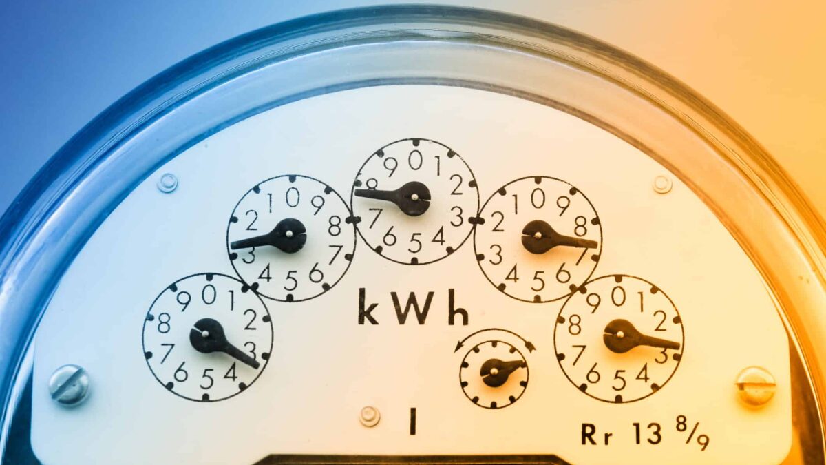 A meter measures energy use.